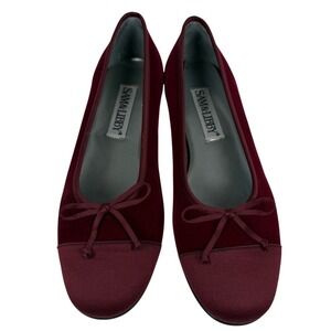 NWT Sam and Libby Helena Flats, Red Satin/Velvet, Size 8.5